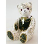 Royal Crown Derby paperweight Harrods Teddy with gold stopper,