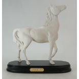 Beswick white matte Horse Spirit of Wisdom H222W on oval wood plinth