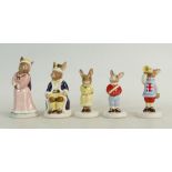 Royal Doulton rare set of Bunnykins figures The Royal Family comprising King John DB91,