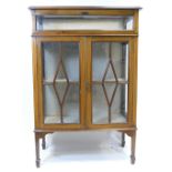 Edwardian inlaid mahogany display cabinet / vitrine.