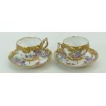 19th century Dresden porcelain cup and saucer decorated with classical decoration and a pair of