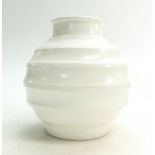 Keith Murray cream glazed Bombe Vase,