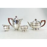 Silver hallmarked four piece TEA SET Birmingham 1970 / 71, makers Aide Bros Ltd.