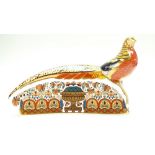 Royal Crown Derby Golden Pheasant paperweight, signature edition by John Ablitt, with gold stopper,