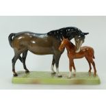 A Beswick model of a brown Mare and chestnut Foal, No 1811,