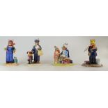Royal Doulton figures from The Professions collection, Plumber DB378, Fireman DB376,