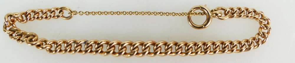 9ct Rose gold graduated Albert / Bracelet. 21g.