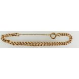 9ct Rose gold graduated Albert / Bracelet. 21g.