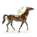 Beswick Jockey on Walking Horse 1037 with jockey colours of green and yellow