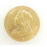 22ct Gold full Sovereign dated 1900