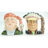 Royal Doulton large character jugs North American Indian D6611 and The Fortune Teller D6874(2)