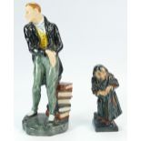 Royal Doulton Dickens character figures Uriah Heep HN2101 and miniature Fagin (2)