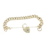 9ct Gold heavy curb link Bracelet. 50.1g.