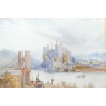 Conwy Castle - Watercolour, suggested by William Daniel RA, verso. 24cm x 36cm.