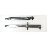 World War II M96 Swedish Mauser Bayonet with scabbard, length of bayonet 35cm, condition report,