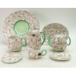 Shelley MAYTIME chintz pattern part service including tea pot & lid with stand, water jug & lid,