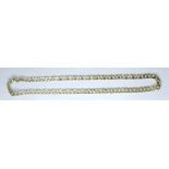 9ct hallmarked gold flat link bark finish neck chain 48cm, 28,6g,