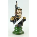 Michael Sutty hand painted sculpture bust of a military general (unmarked) and a smaller resin bust