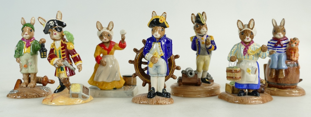 Royal Doulton Bunnykins figures from the Ship Mates collection comprising of Boatswain DB323,