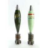 Two 81mm dummy mortar rounds, 48cm.