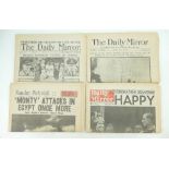 A collection of The Daily Mirror newspapers including Titanic edition April 16th 1912 and three