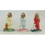 Royal Doulton Bunnykins figure Bedtime DB79, special colourway, Bedtime DB63,