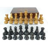 Good weighted Staunton Chess set, one pawn missing,