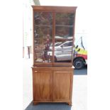 Mahogany early 20th century glazed bookcase