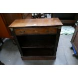 An Edwardian inlaid side cabinet with single drawer and ormolu mounts.