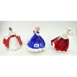 Royal Doulton lady figure Gail HN2937, Mary HN3375, and Sarah HN2265 all 2nds. (3).