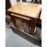 20th Century oak chest with a reproduction nest of 3 table (2)