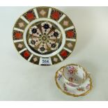 Royal Crown Derby decorative wall plate together with hand decorated Hammersley china tea cup and