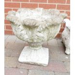 Large concrete planter with 4 claw styled feet (5)