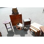 A mixed collection of furniture items to include a - 1950's two drawer side unit with a drop down