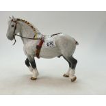 Beswick Percheron shire horse 2464 in show harness (damage to harness)