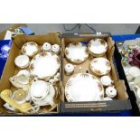 A collection of Royal Albert Old Country Roses tea and dinner ware comprising tea set, plates,