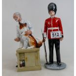 Royal Doulton character figure Thanks Doc HN2731 and The Guardsman HN2784 both 2nds. (2).