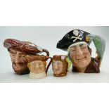 Royal Doulton large character jug Long John Silver D6365, Drake,