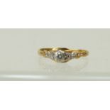 18ct gold ladies solitaire diamond ring,size L, 1.