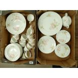 Fine bone china large collection of tea & dinner ware decorated in a floral design,