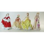 Royal Doulton Pretty Lady figures - Autumn HN5323, Spring HN5321, Summer HN5322,