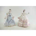 Coalport figure Olivia and Royal Worcester lady figure With all My Heart,