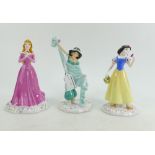 Three Royal Doulton figures from the Disney collection to include Snow White,