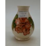 Moorcroft vase decorated in the Hibiscus design,