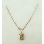 9ct gold locket and necklace, 5.