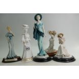 Four Leonardo lady figurines and a Spode Alexandra figure by Pauline Shone (5)