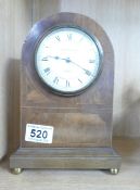 Mahogany cased domed top French mantle clock by Russells Limited of Paris.