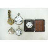 Five gents pocket watches including a very large oversized watch, another marked ADm.