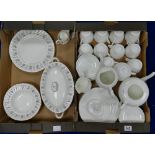 A collection of pottery to include Coalport white china teaset and Minton Alpine Spring part dinner