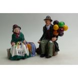 Two Royal Doulton figurines Silks n Ribbons H/N 2017 and the Balloon Man H/N 1954.